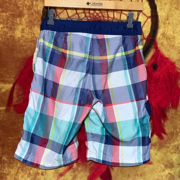AMERICAN EAGLE OUTFITTERS-multicolored plaid drawstring high waist hybrid shorts - Picture 8 of 11